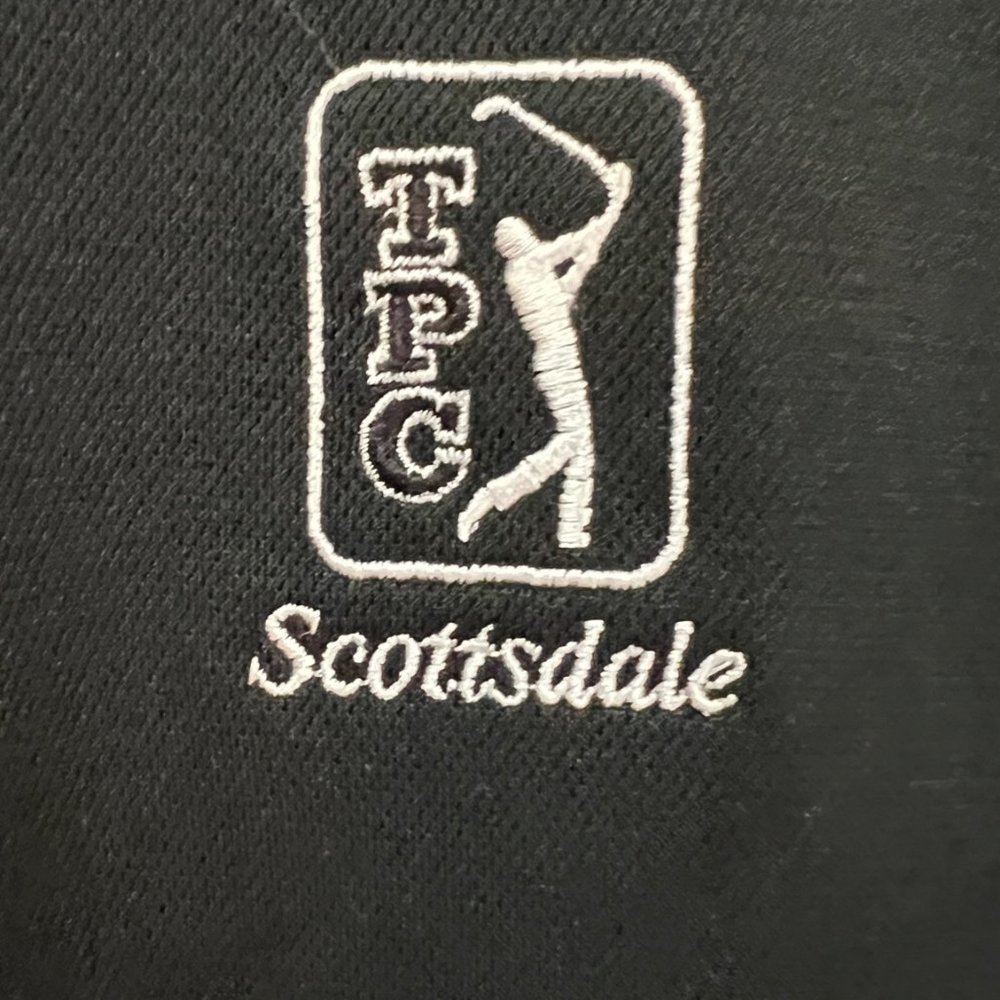 Nike Golf Mens L 100% Polyester S/S Crew Neck Golf Polo. TPC Scottsdale. Black. - Picture 3 of 4